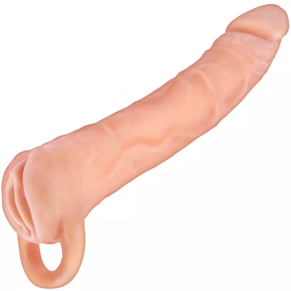 1.4" Extra Length Great Extender 2-in-1 Enlarger and Masturbator, 7", Vanilla